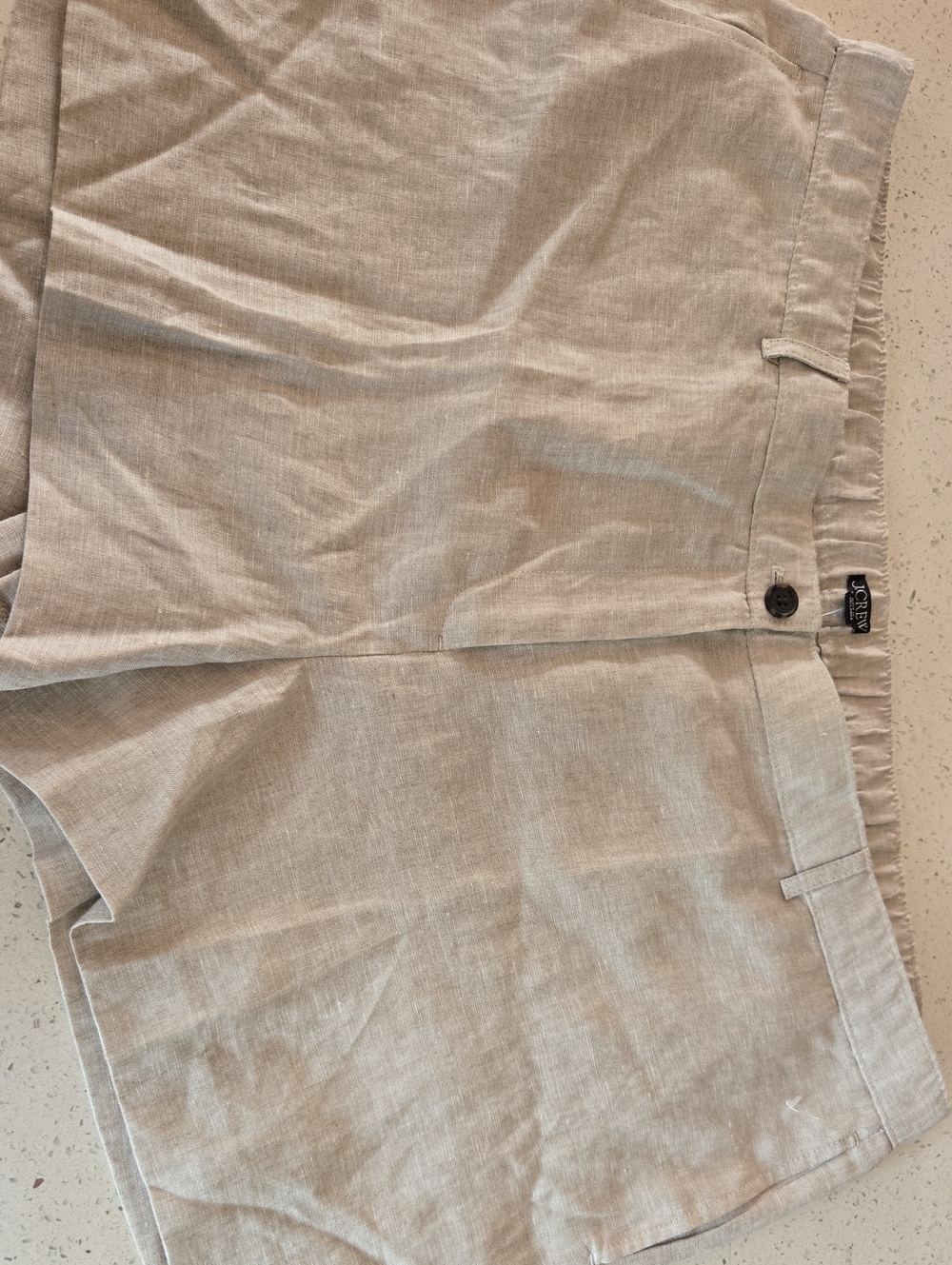 J. Crew Men's Light Beige Linen-Blend Chino Shorts